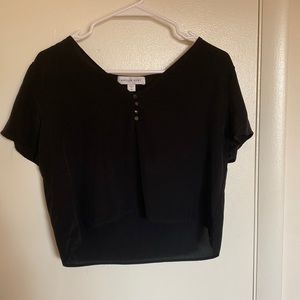 Silk cropped shirt - amour vert